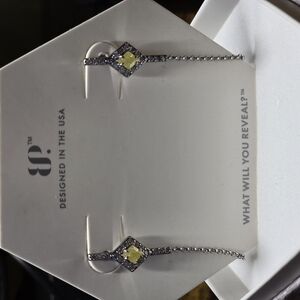 Elegant STERLING Silver and CANARY ice Crystal Earrings